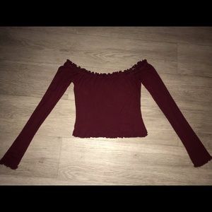 Maroon off the shoulder top size M